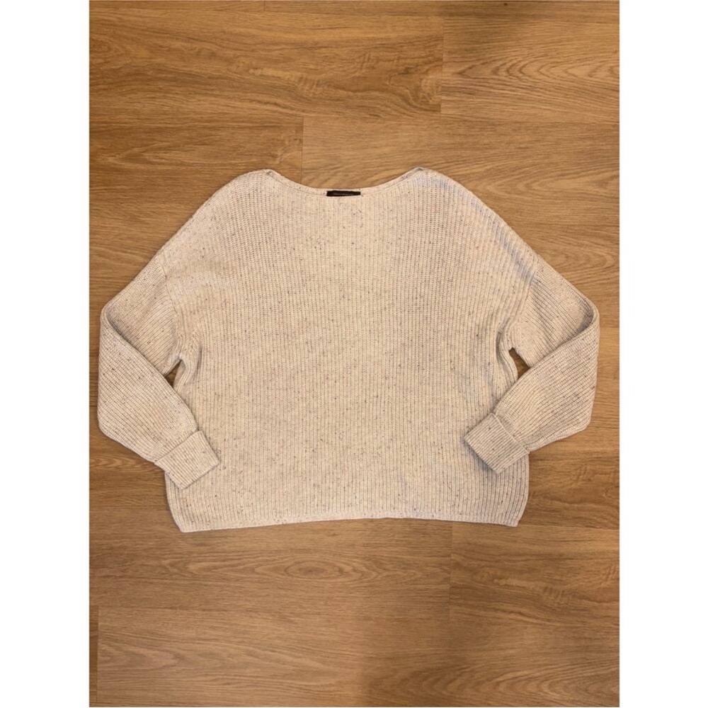 French Connection oversized beige confetti sweater size small (runs large)